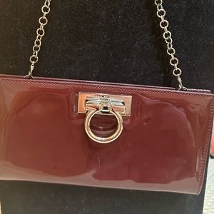 Authentic Salvatore Ferragamo clutch with chain
